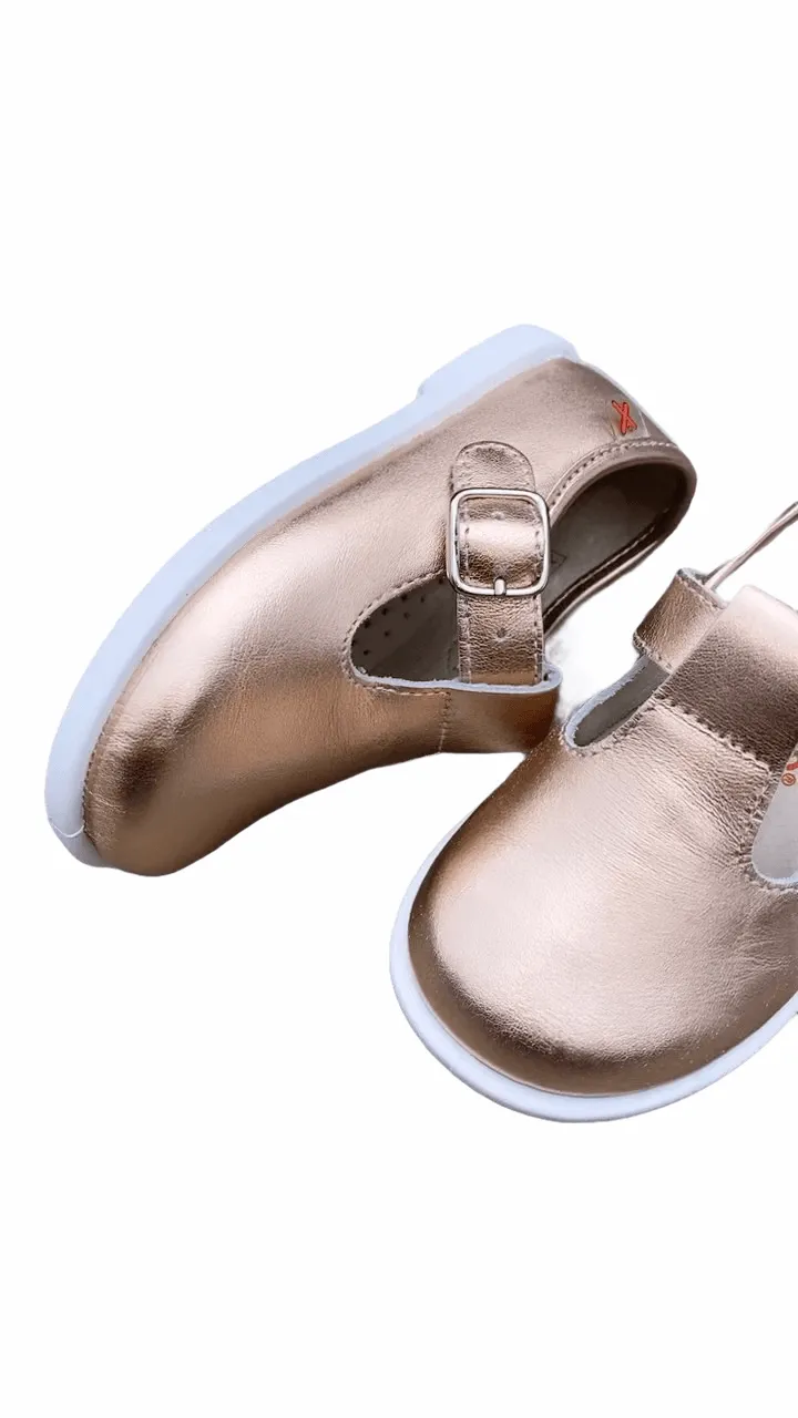 20200 ROSE Gold T-Bar Shoe