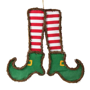 22" Grapevine Hanger: Elf Legs