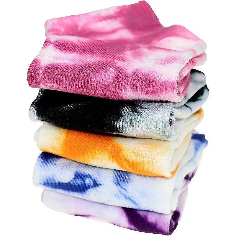 5 Pairs Tie Dye Socks For Everyday Wear