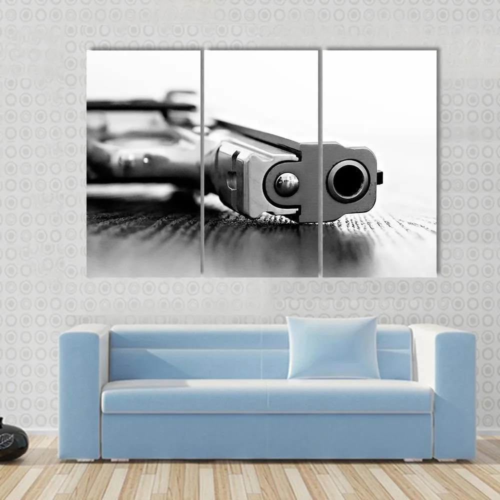 9mm Gun Canvas Wall Art