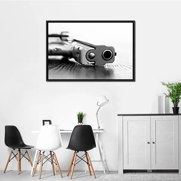 9mm Gun Canvas Wall Art