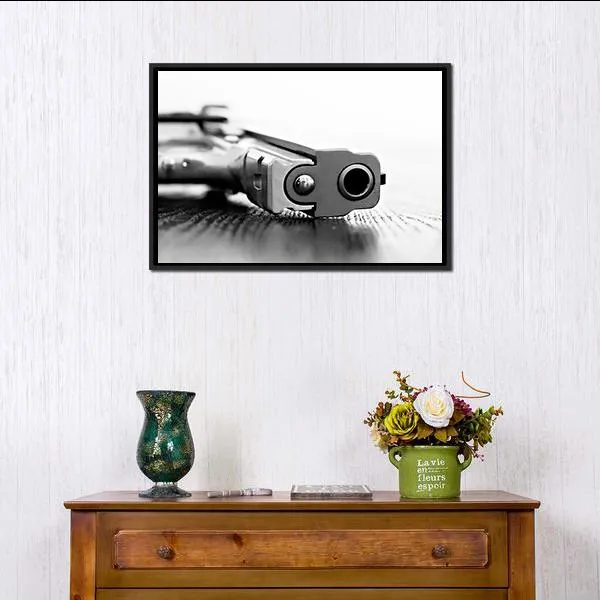 9mm Gun Canvas Wall Art