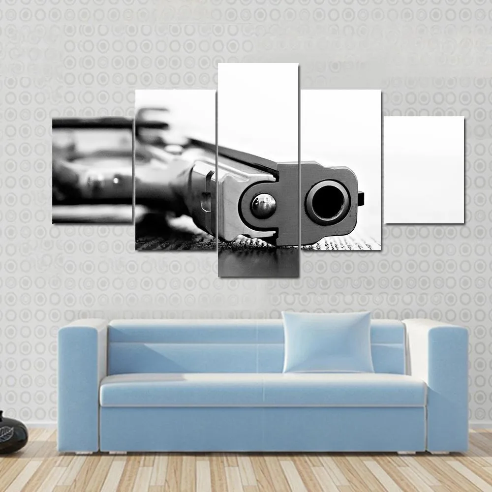 9mm Gun Canvas Wall Art