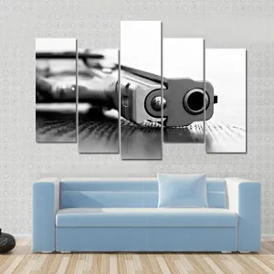 9mm Gun Canvas Wall Art