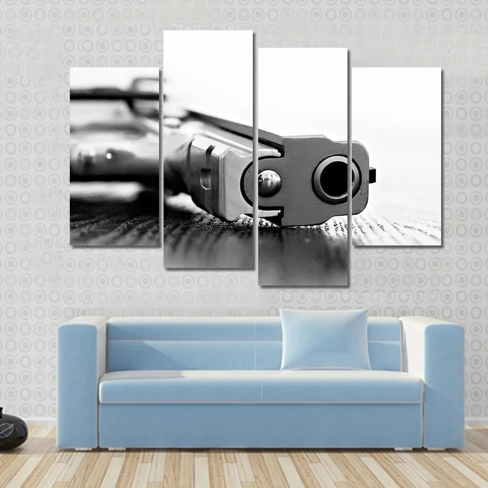 9mm Gun Canvas Wall Art