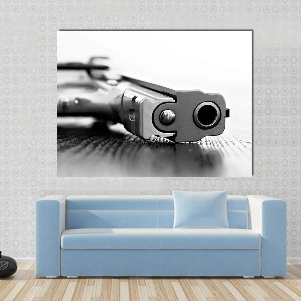 9mm Gun Canvas Wall Art