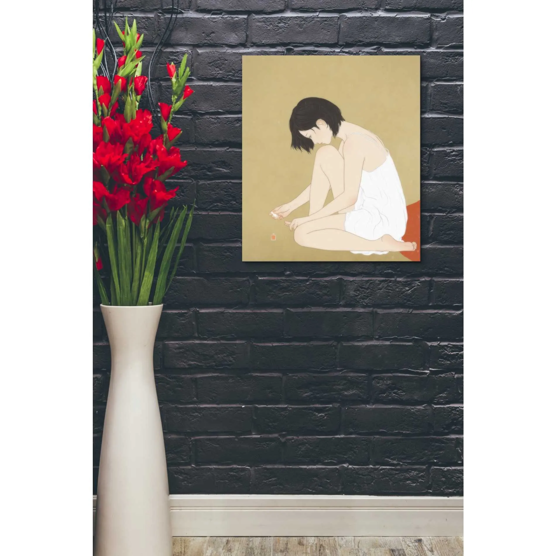 'A Woman Painting a Pedicure' by Sai Tamiya, Canvas Wall Art