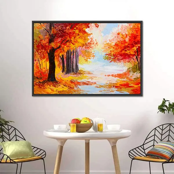 Abstract Autumn Forest Canvas Wall Art