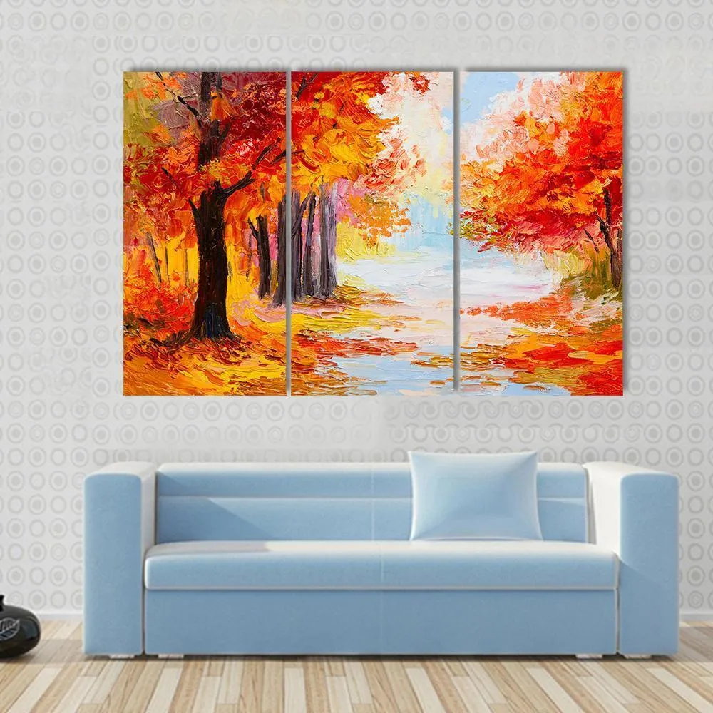 Abstract Autumn Forest Canvas Wall Art