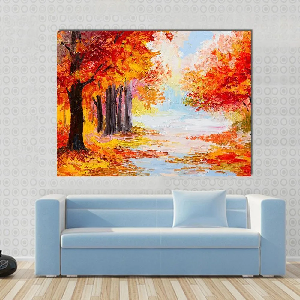 Abstract Autumn Forest Canvas Wall Art