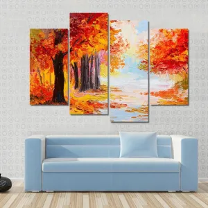 Abstract Autumn Forest Canvas Wall Art