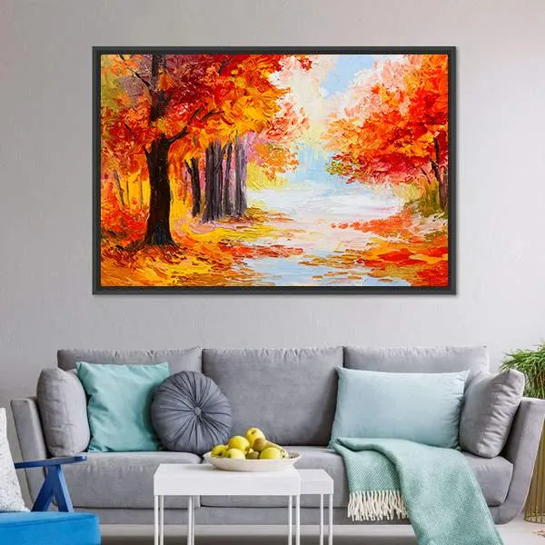 Abstract Autumn Forest Canvas Wall Art