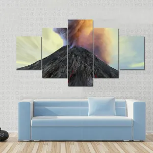 Active Volcano Belches Smoke Canvas Wall Art