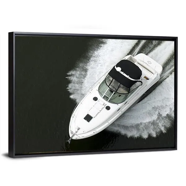 Aerial View Of Speedboat Canvas Wall Art