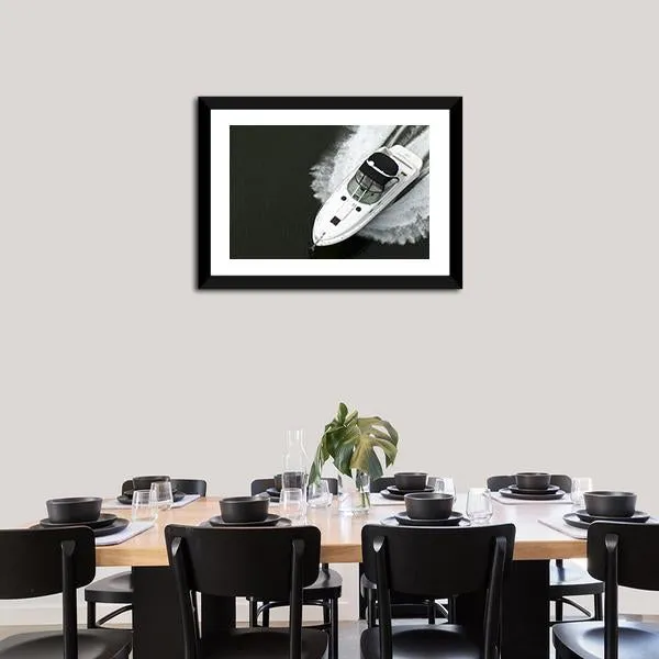 Aerial View Of Speedboat Canvas Wall Art