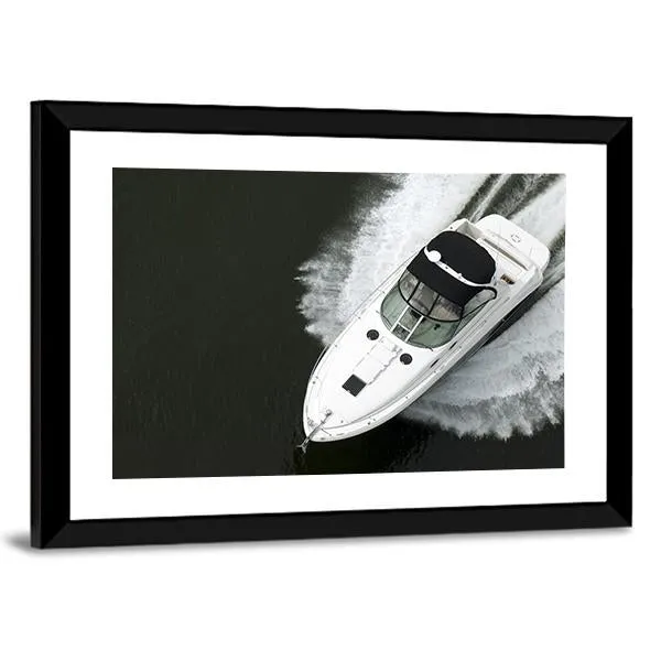 Aerial View Of Speedboat Canvas Wall Art