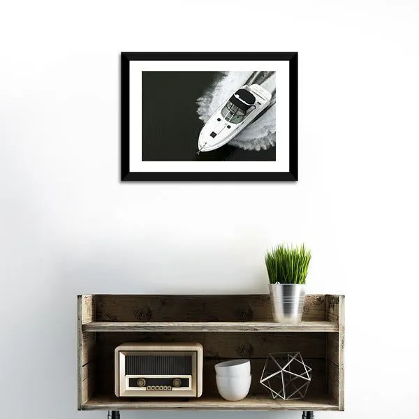 Aerial View Of Speedboat Canvas Wall Art