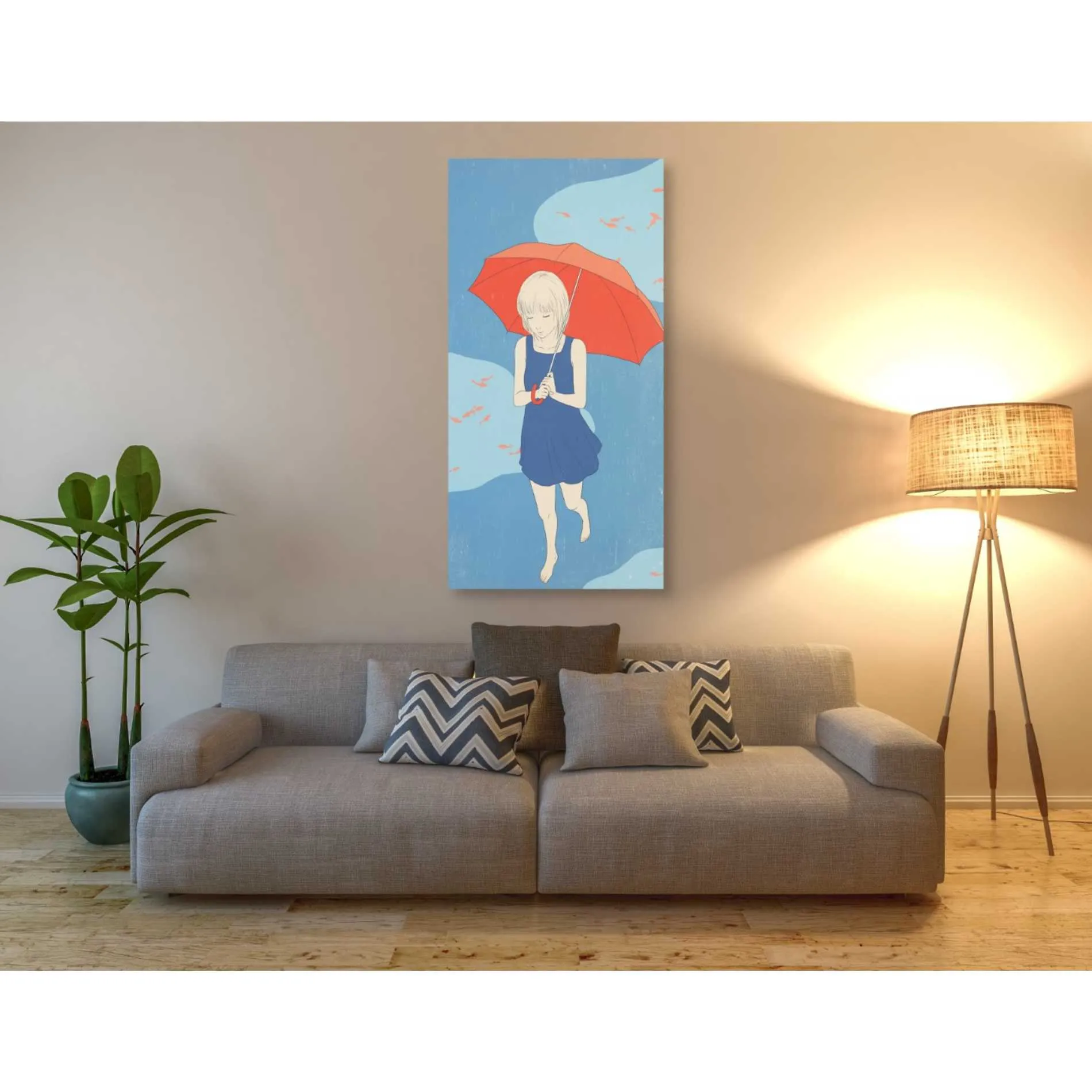 'Afternoon Fish' by Sai Tamiya, Canvas Wall Art