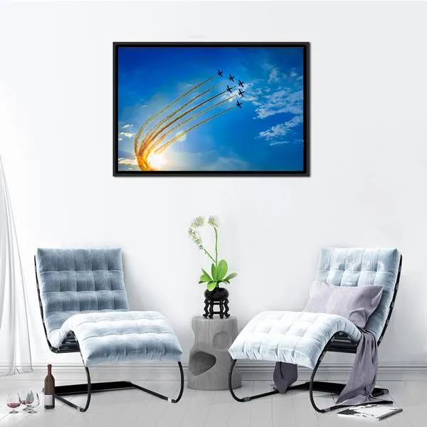 Airplanes On Airshow Canvas Wall Art