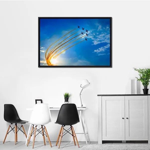 Airplanes On Airshow Canvas Wall Art