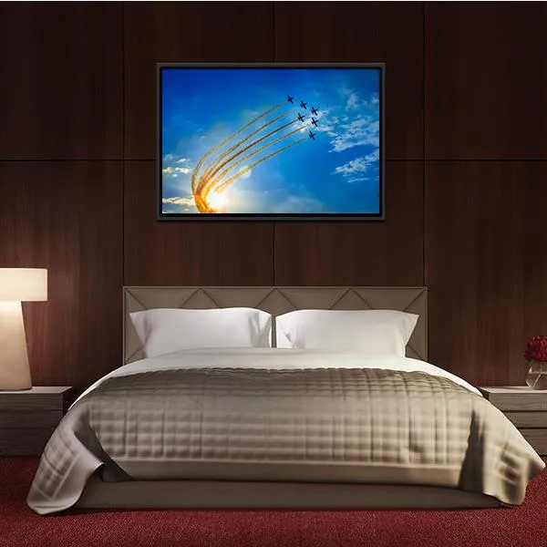 Airplanes On Airshow Canvas Wall Art