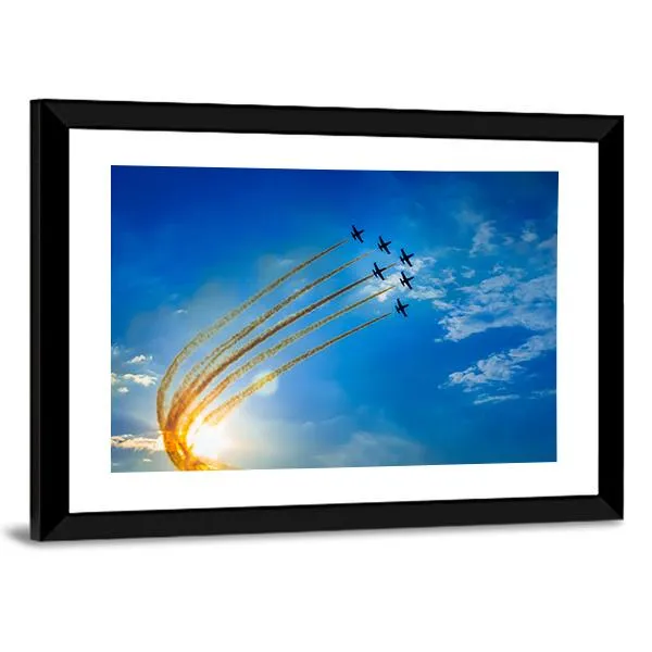 Airplanes On Airshow Canvas Wall Art