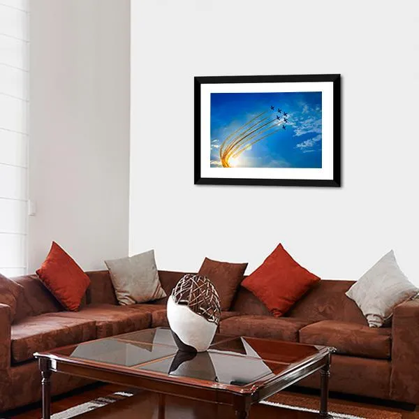 Airplanes On Airshow Canvas Wall Art