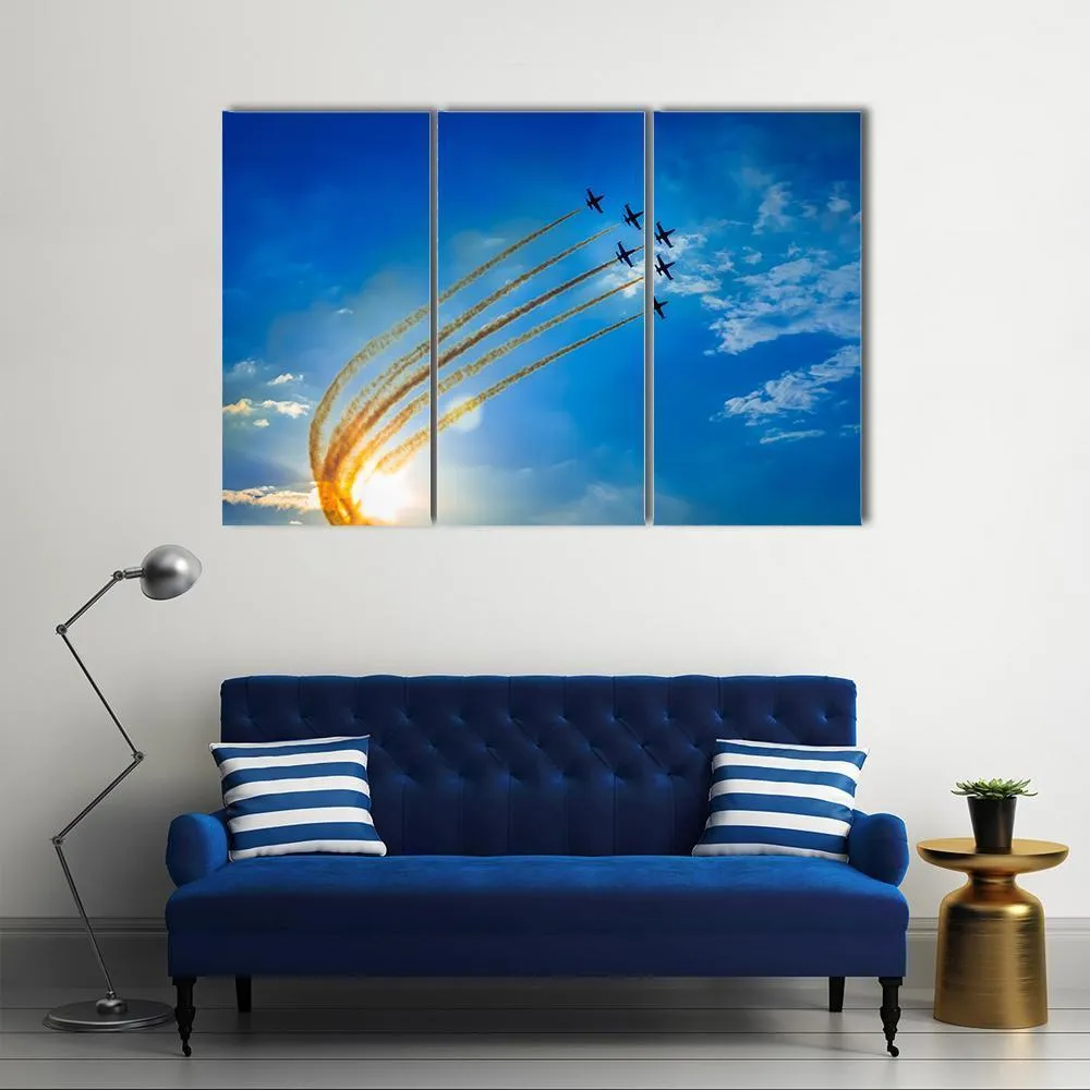 Airplanes On Airshow Canvas Wall Art