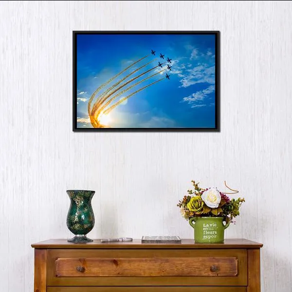 Airplanes On Airshow Canvas Wall Art