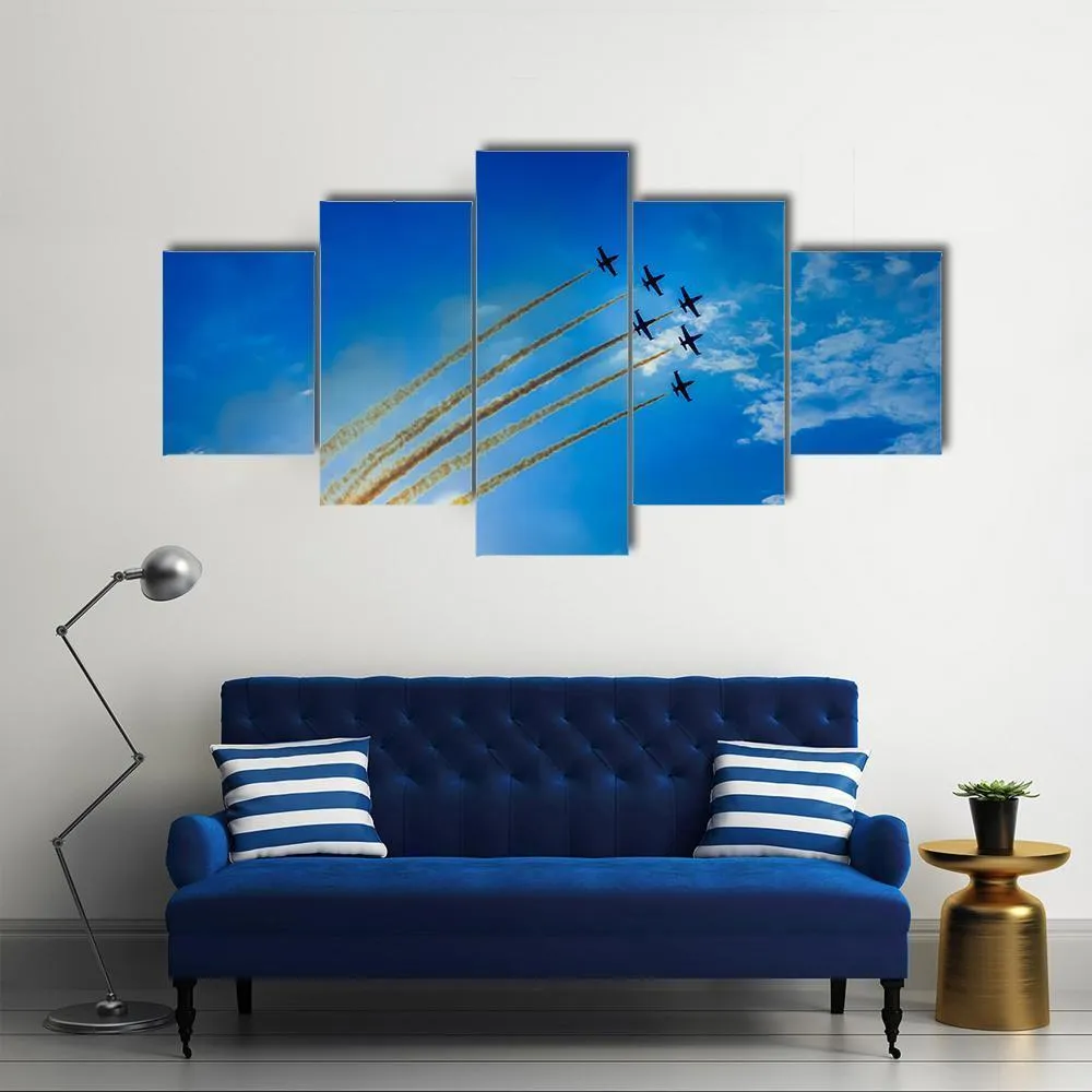 Airplanes On Airshow Canvas Wall Art