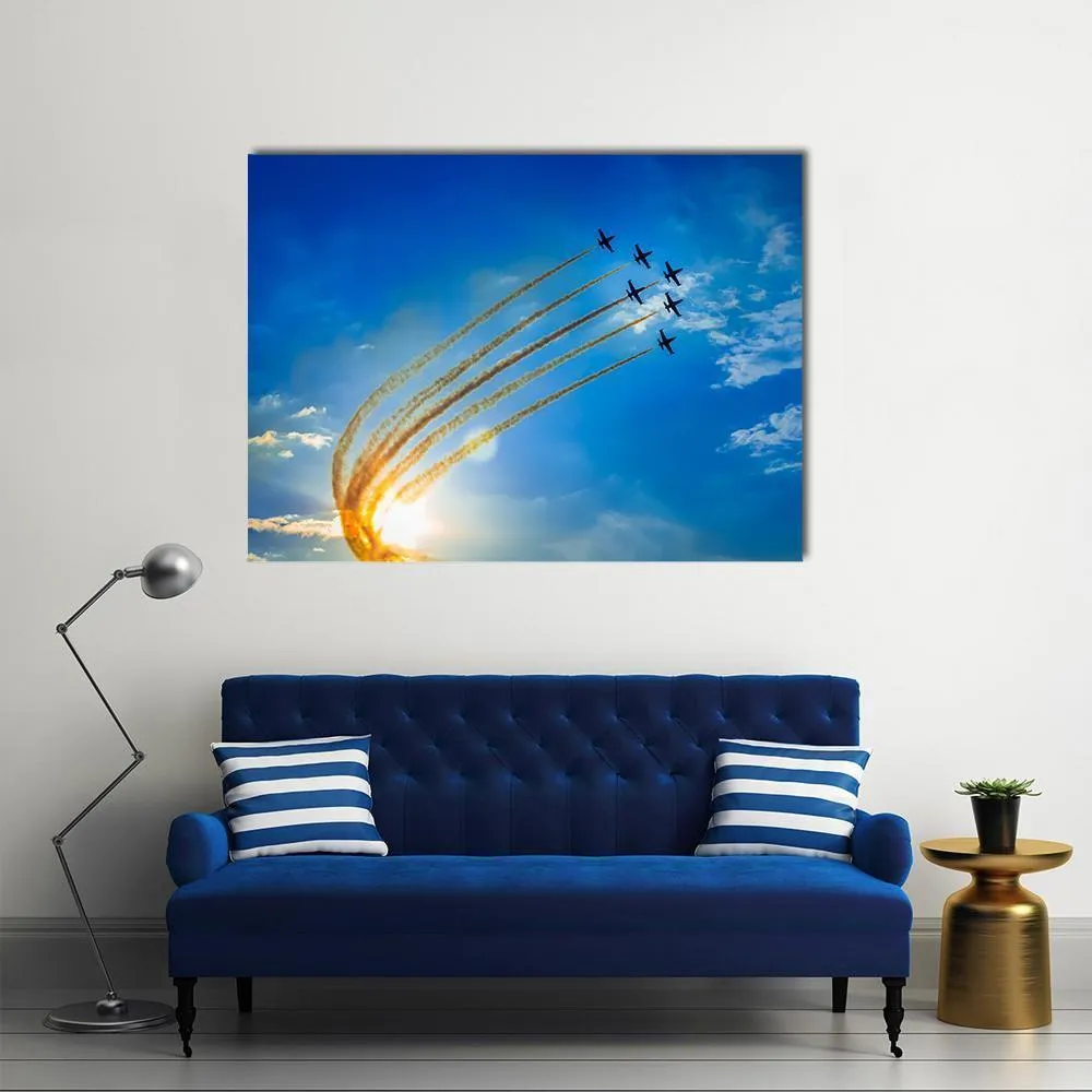 Airplanes On Airshow Canvas Wall Art