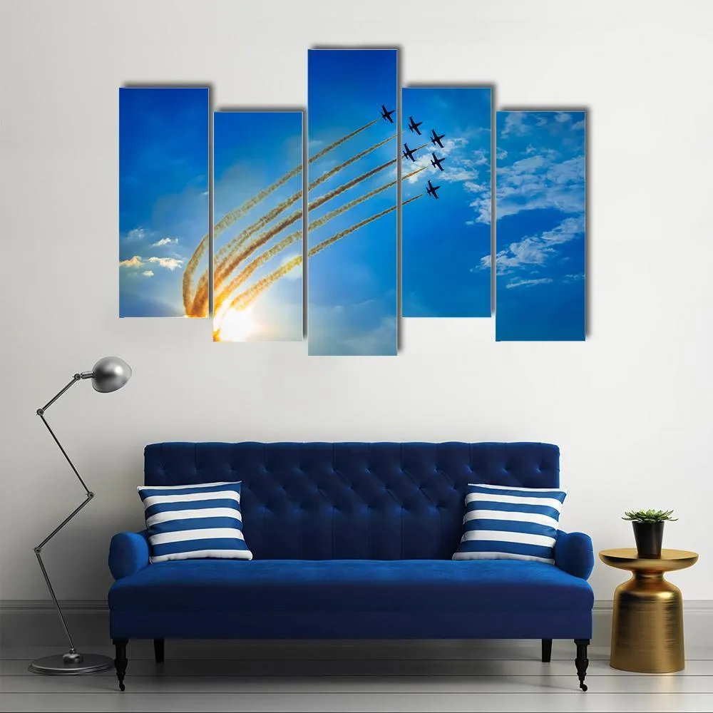 Airplanes On Airshow Canvas Wall Art