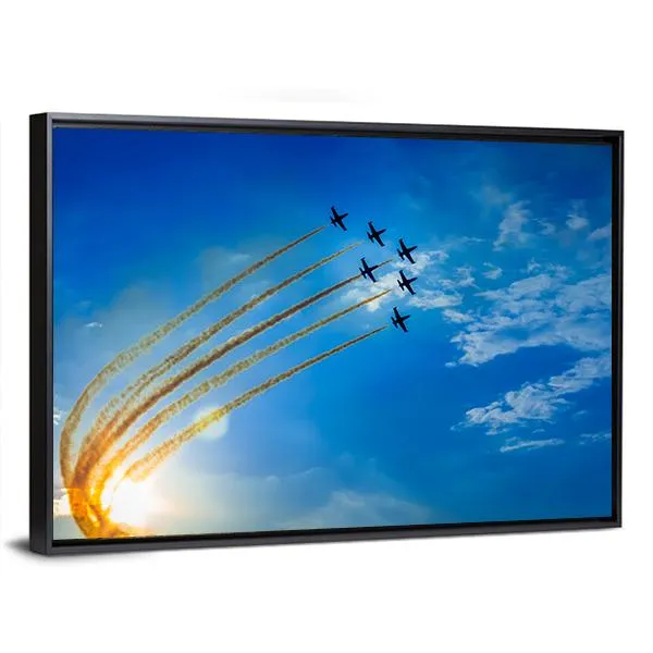 Airplanes On Airshow Canvas Wall Art