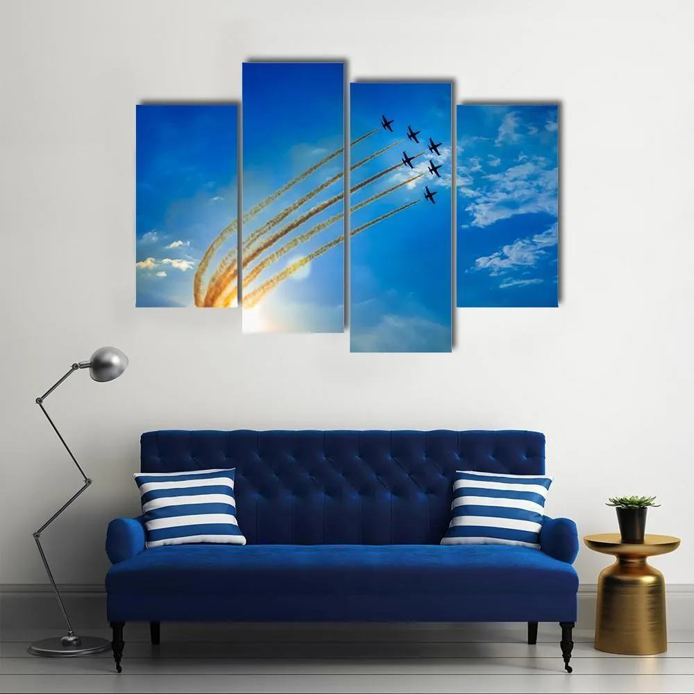 Airplanes On Airshow Canvas Wall Art