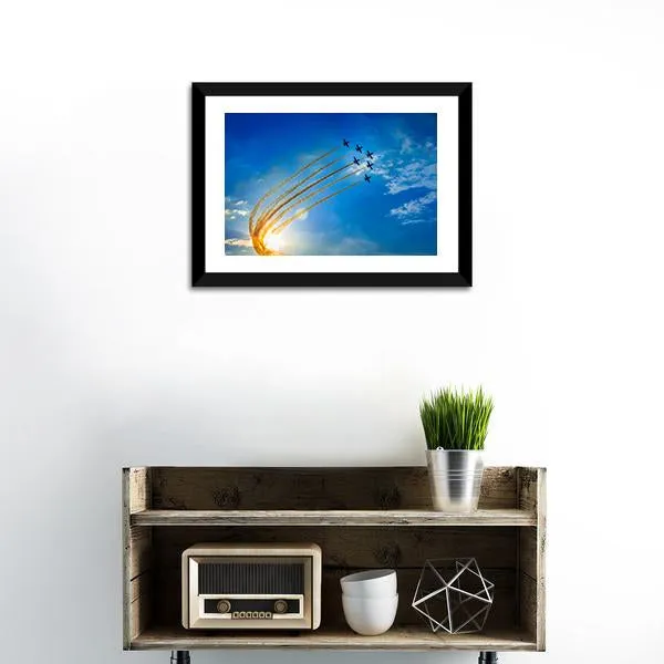 Airplanes On Airshow Canvas Wall Art