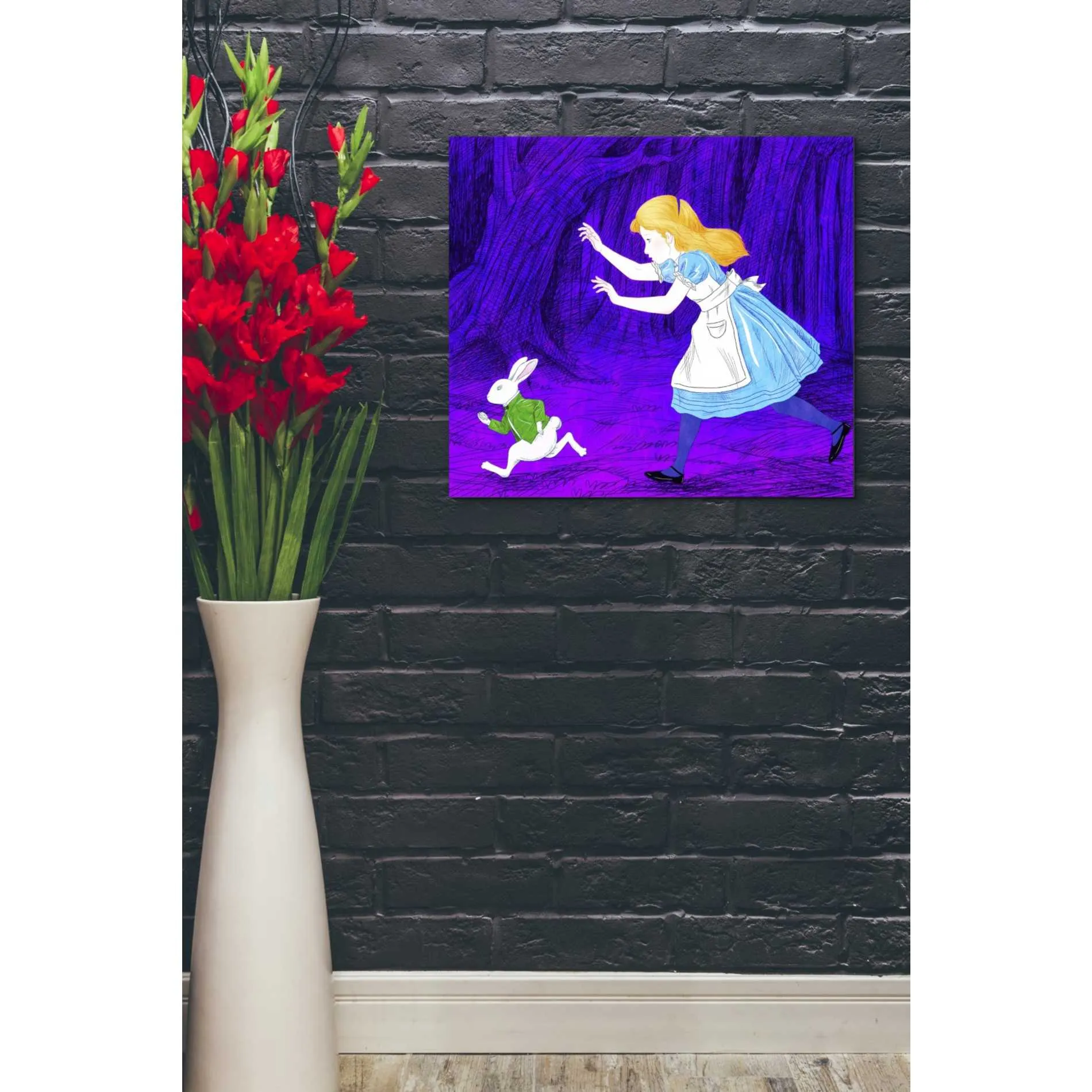 'Alice's and the Rabbit' by Sai Tamiya, Canvas Wall Art