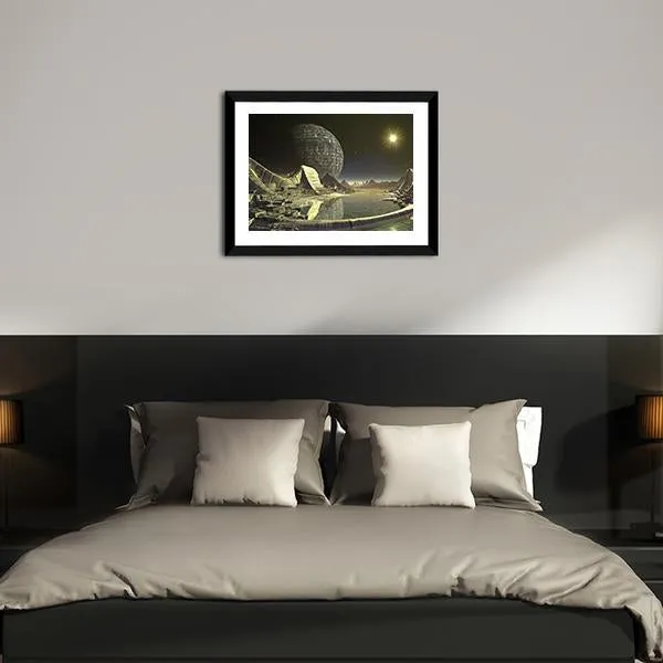 Alien Satellite City Canvas Wall Art