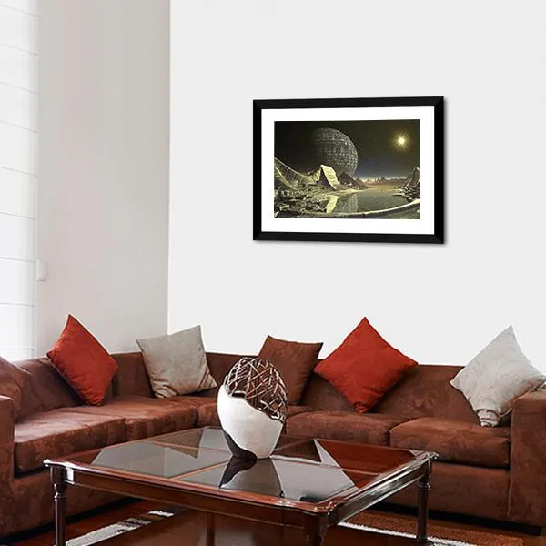 Alien Satellite City Canvas Wall Art