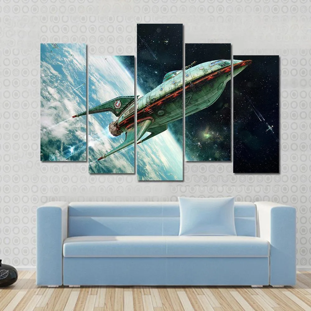 Alien Space Shuttle Canvas Wall Art