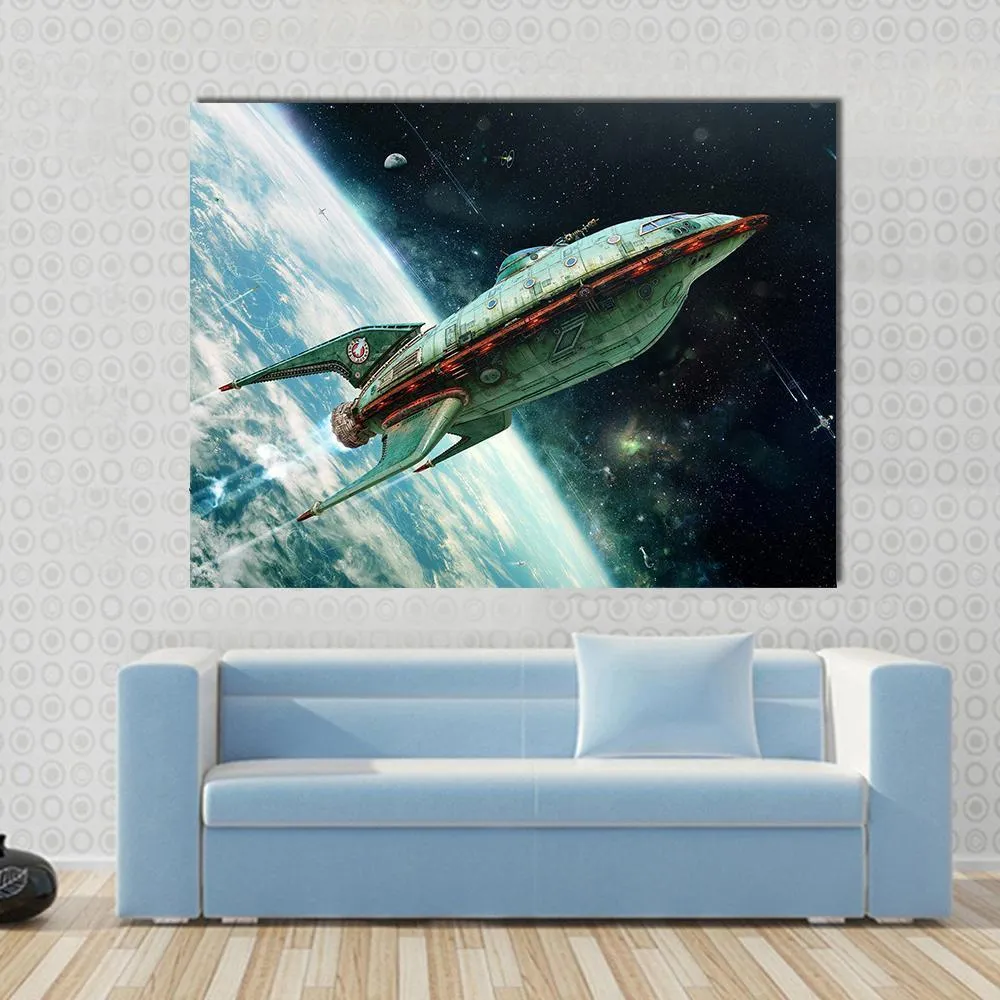 Alien Space Shuttle Canvas Wall Art