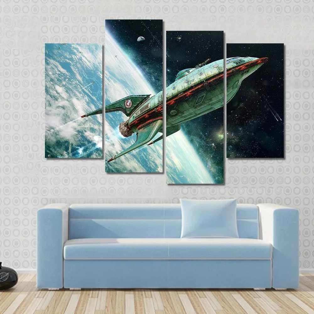 Alien Space Shuttle Canvas Wall Art