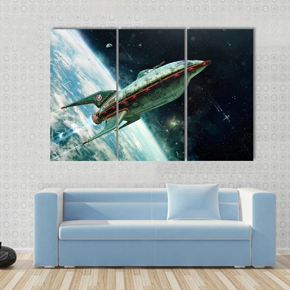 Alien Space Shuttle Canvas Wall Art