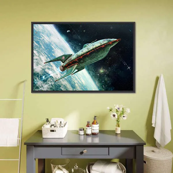 Alien Space Shuttle Canvas Wall Art