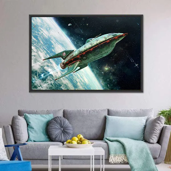 Alien Space Shuttle Canvas Wall Art