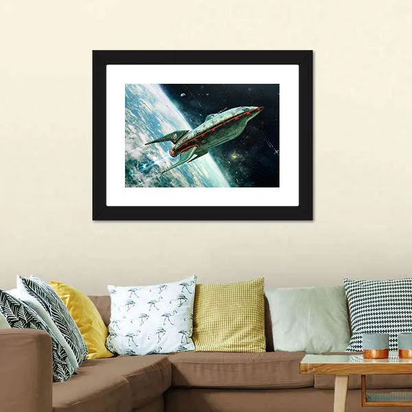 Alien Space Shuttle Canvas Wall Art