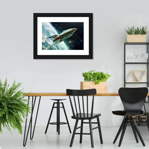 Alien Space Shuttle Canvas Wall Art