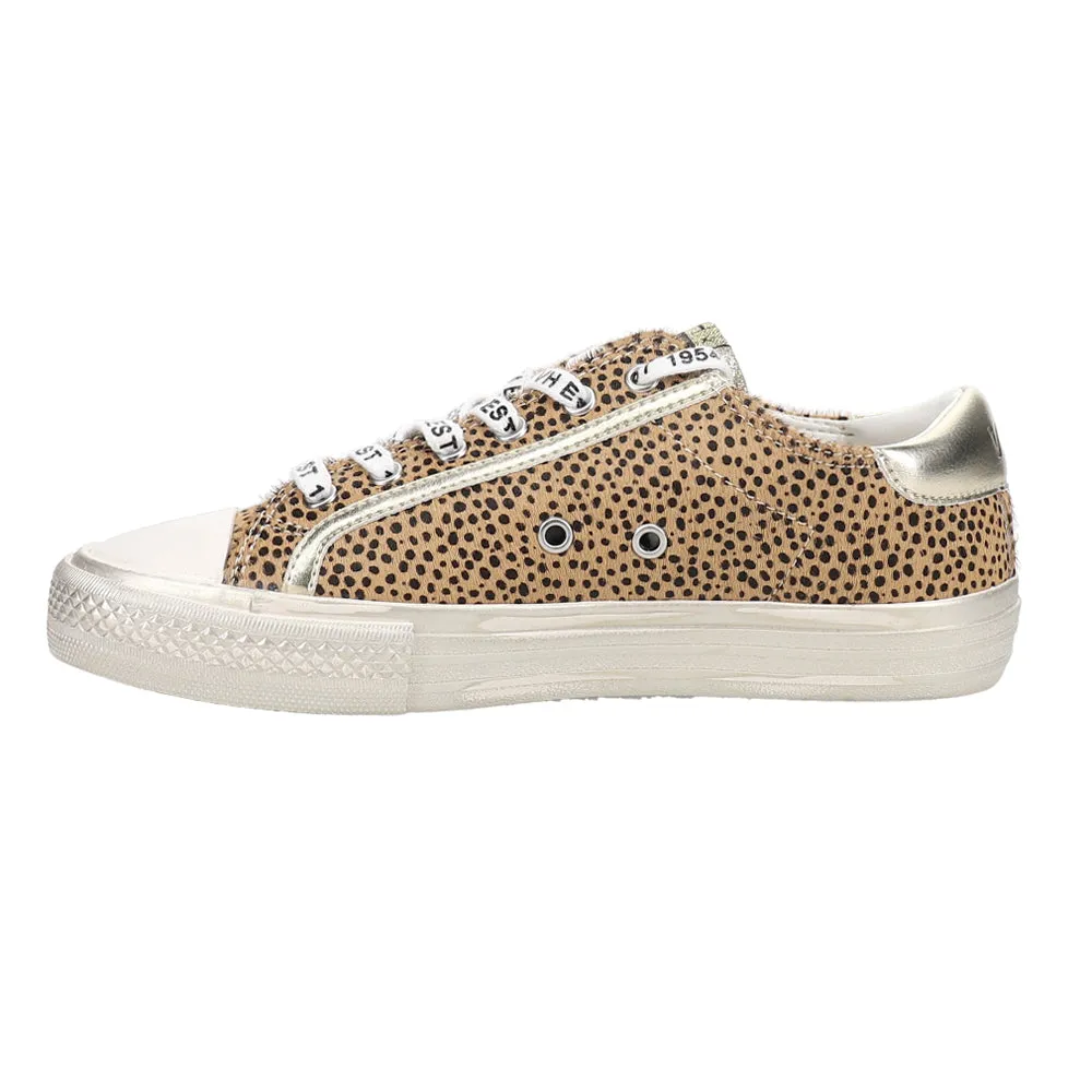 Alive Metallic Leopard Print Lace Up Sneakers