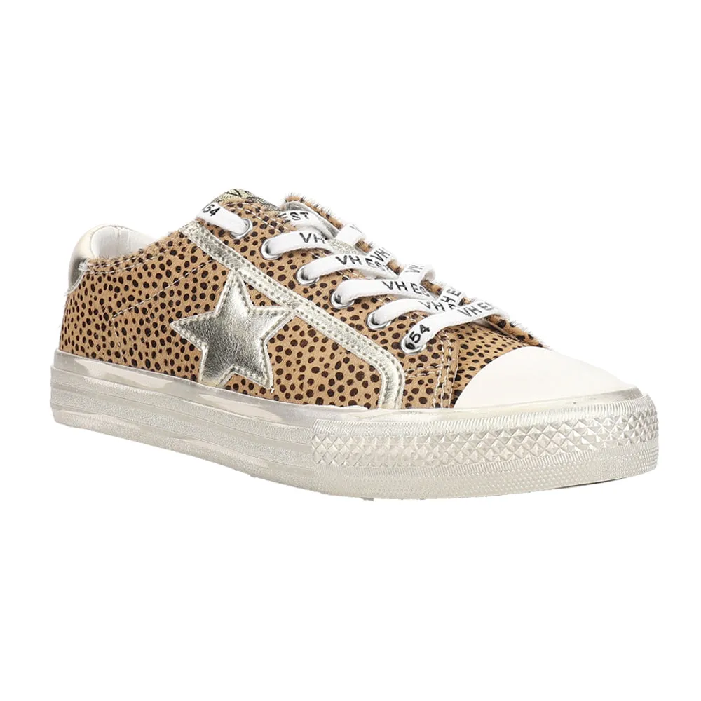 Alive Metallic Leopard Print Lace Up Sneakers