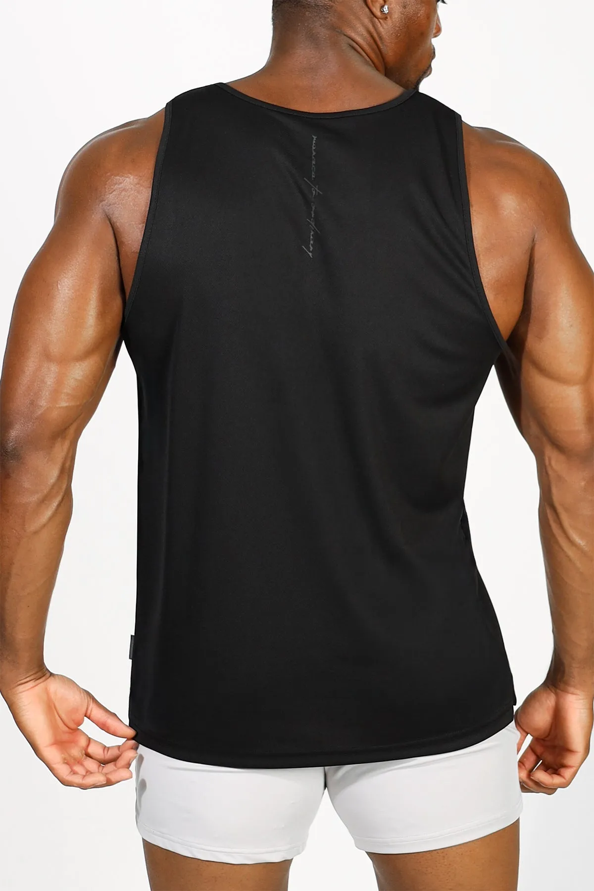 Alpha Microfiber Fast-Dry Gym Tank Top - Obsidian Black