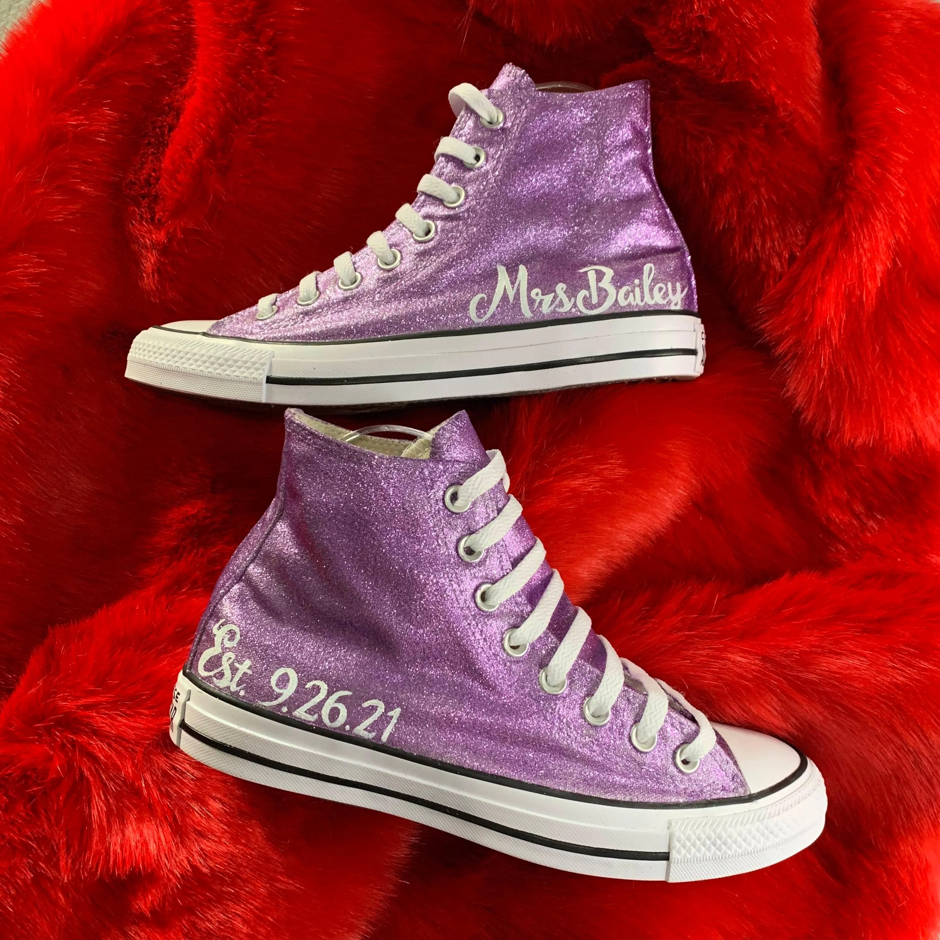 Amethyst Wedding Glitter Converse